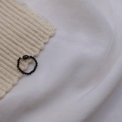 天然石 復古彈性珠戒 14KGF2