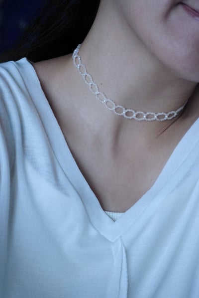 月光石花圈頸鍊 S9255