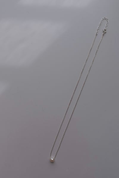 單顆珍珠純銀項鍊 S9252