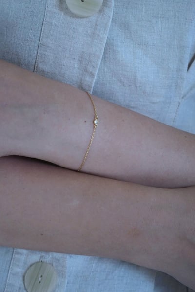 小圓鋯石手鍊 14KGF5