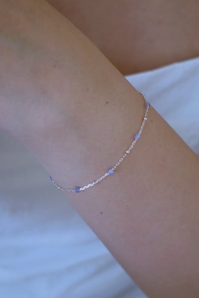 方糖天然石銀珠間隔手鍊 FOR DEC1