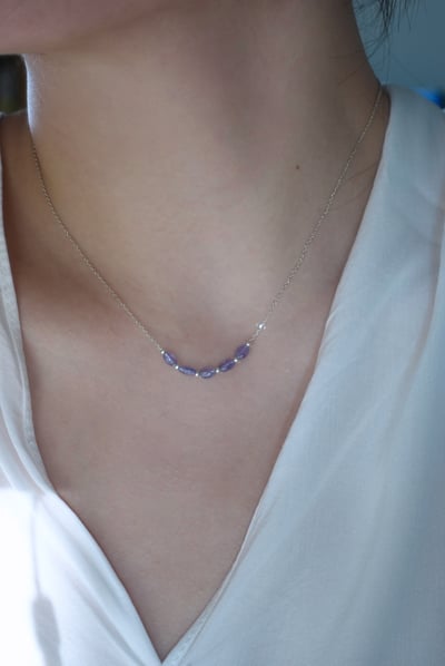 橢圓坦桑石微笑項鍊 S9255