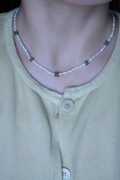 巴洛克珍珠綠磷灰石項鍊 S9253