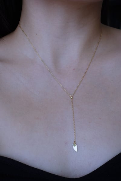 橄欖石葉子 可調Y字鍊 14KGF3