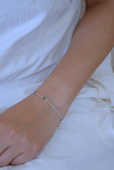 方糖天然石銀珠間隔手鍊 FOR DEC4