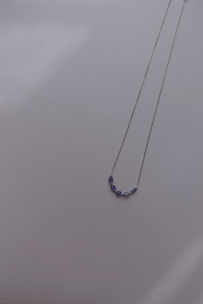 橢圓坦桑石微笑項鍊 S9251