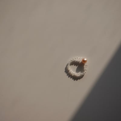 月光石珍珠彈性珠戒5