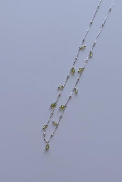 橄欖石垂墜項鍊 S9252
