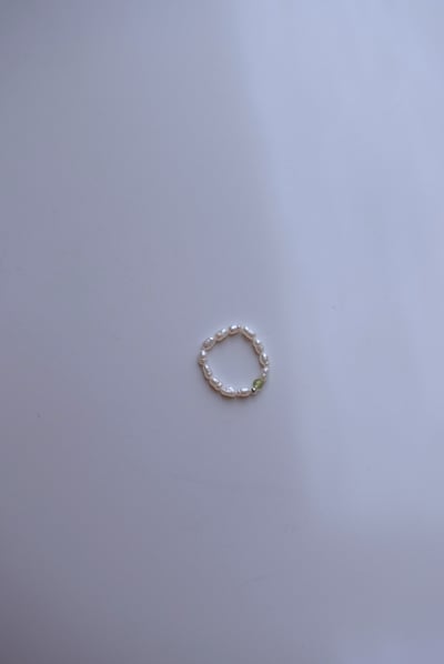 橄欖石彈性珠戒  S9254