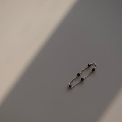 黑尖晶石間隔鏈戒 S9254