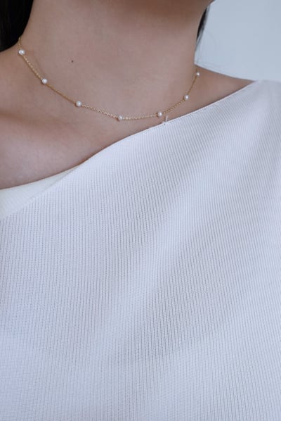 天然石間隔項鍊 14KGF2