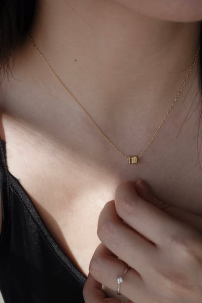 Classic 刻花圓柱項鍊 14KGF1