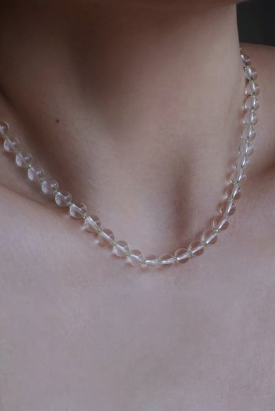 白水晶橄欖石透透項鍊 S9254