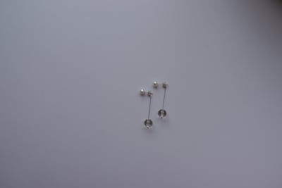 珍珠後掛白水晶耳環 S9252