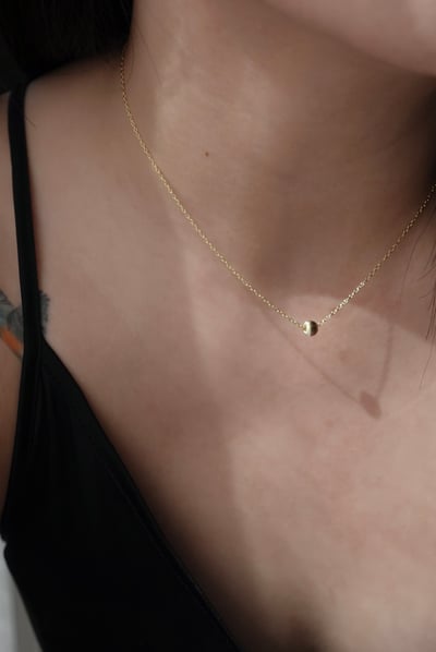 Classic 刻花金球項鍊14KGF1