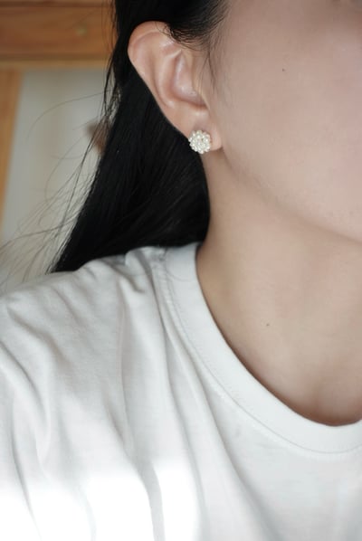 繡球花珍珠耳環 S9253