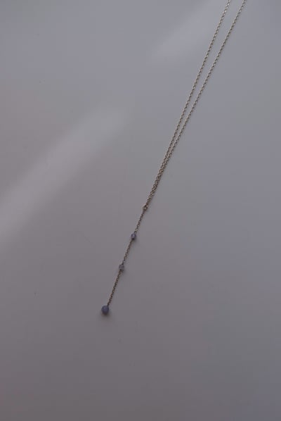 三顆坦桑石Y字項鍊 S9251