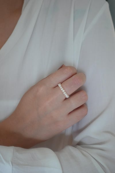 饅頭珍珠彈性戒指4