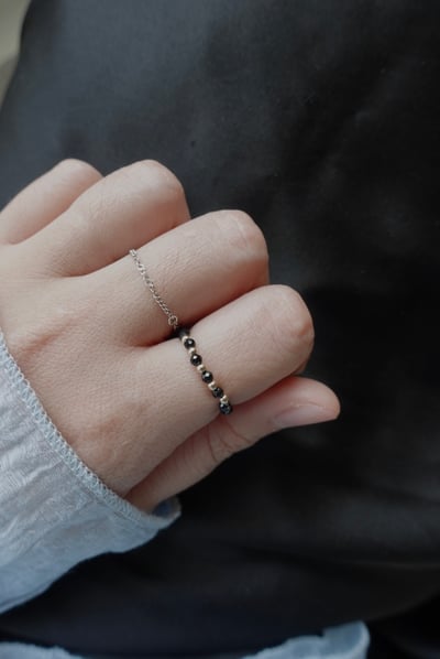 天然石 金珠珠戒 14KGF5