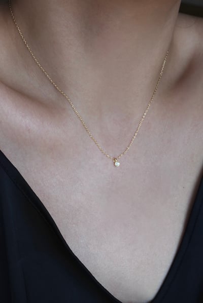 小圓鋯石項鍊 14KGF1