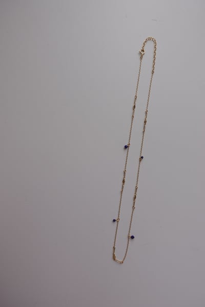 壓花雲朵青金石項鍊 14KGF4