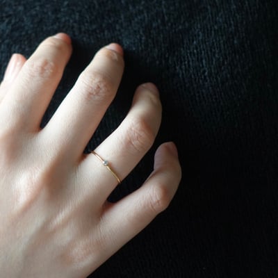 單顆鋯石光身戒指 14KGF3