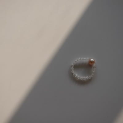 月光石珍珠彈性珠戒6