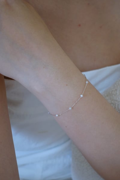 月光石珍珠間隔手鍊 S9252