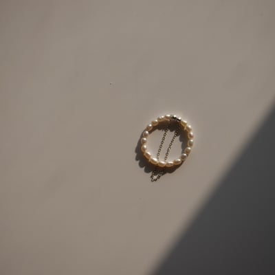 珍珠雙鏈戒指 S9254