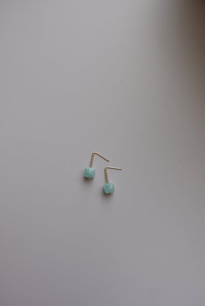 方塊天河石耳環14KGF2