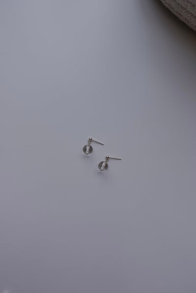 白水晶垂墜耳環 S9251