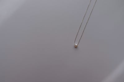 單顆珍珠純銀項鍊 S9253