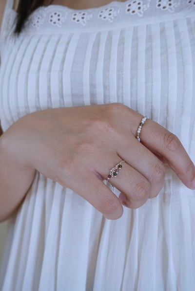 碧璽珍珠彈性珠戒 S9254