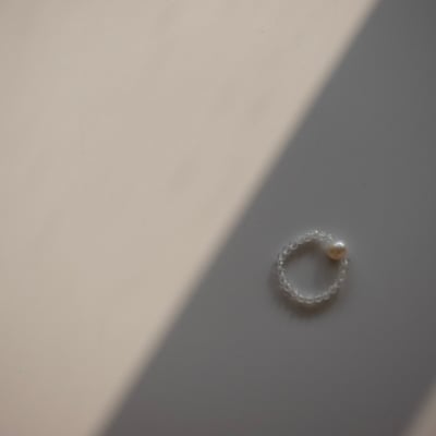 月光石珍珠彈性珠戒4