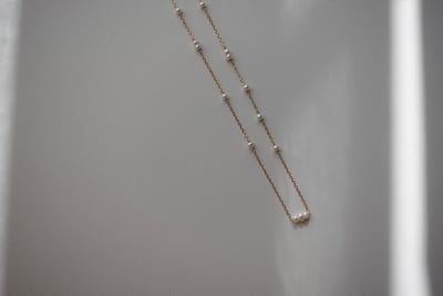 珍珠不規則間隔項鍊 14KGF1