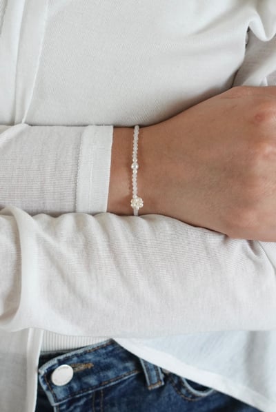 珍珠繡球花月光石手鍊 S9255