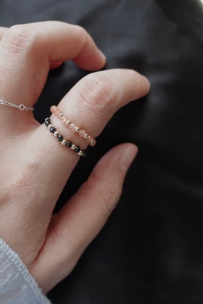 天然石 金珠珠戒 14KGF4