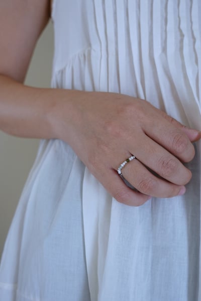 碧璽珍珠彈性珠戒 S9252