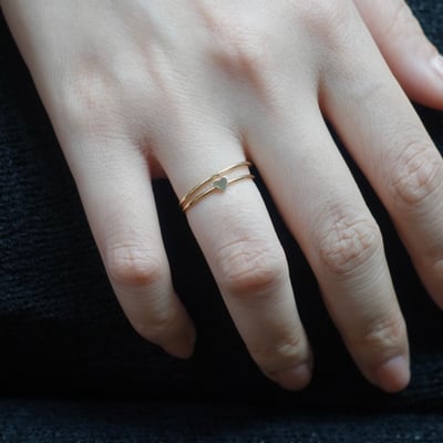 迷你愛心戒指 14KGF3