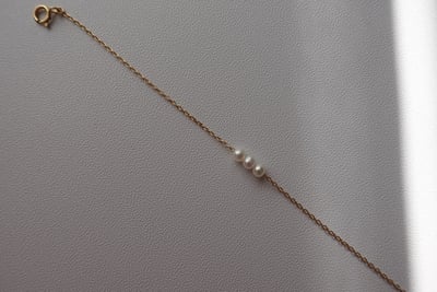 三顆珍珠手鍊 14KGF5