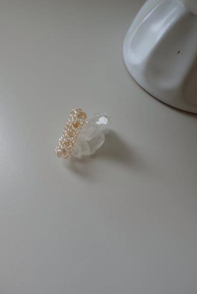 黃水晶編織珠戒4