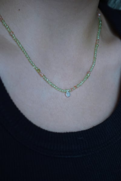 圓葉 橄欖石項鍊 S9252