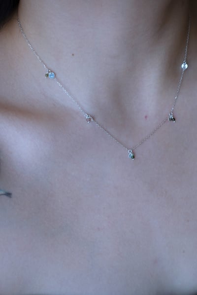 碧璽圓片項鍊 S9253