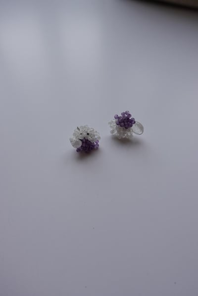 大花苞耳環 S925 限定紫白1