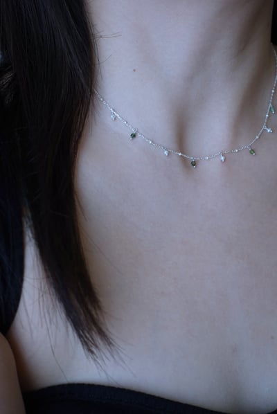 碧璽珍珠垂墜項鍊 S9254