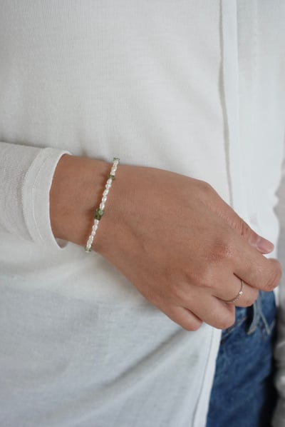 巴洛克珍珠綠磷灰石手鍊 S9255