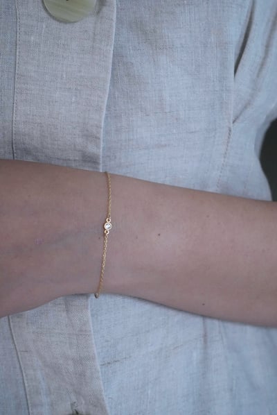 小圓鋯石手鍊 14KGF3