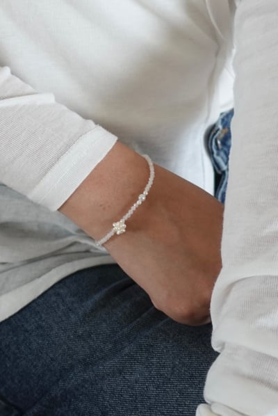 珍珠繡球花月光石手鍊 S9256