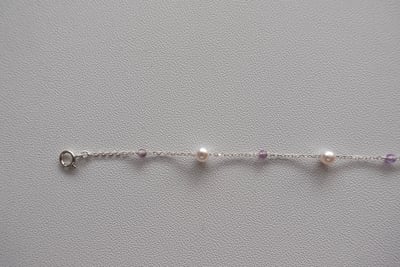 紫水晶珍珠間隔手鍊 S9255