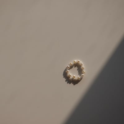 月光石珍珠彈性珠戒6